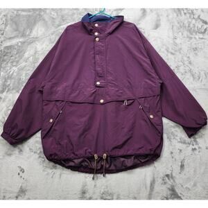 Vintage Helly Hansen Jacket Mens M Purple 1/2 Zip Pullover Windbreaker Vented